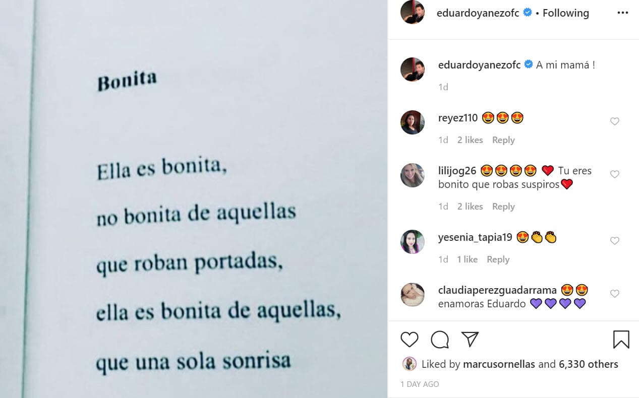 <b><a href="https://www.youtube.com/watch?v=H4_9fZLP0HM" target="_blank">Conocido por su fuerte temperamento</a></b>, Yáñez mostraba una cara dulce cuando se refería a su madre. Incluso, dos días antes de dar a conocer su muerte, le dedicó este poema, autoría de Vale Gasca: "Ella es bonita, no bonita de aquellas que roban portadas, ella es bonita de aquellas, que una sola sonrisa te roba el alma".
<br>