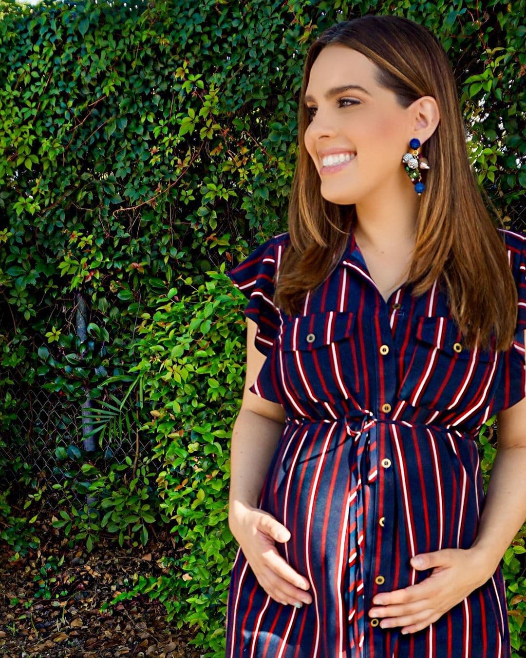 El anuncio de su embarazo lo hizo cuando tenía 3 meses, en esta foto la vemos en la semana 24 de la dulce espera.