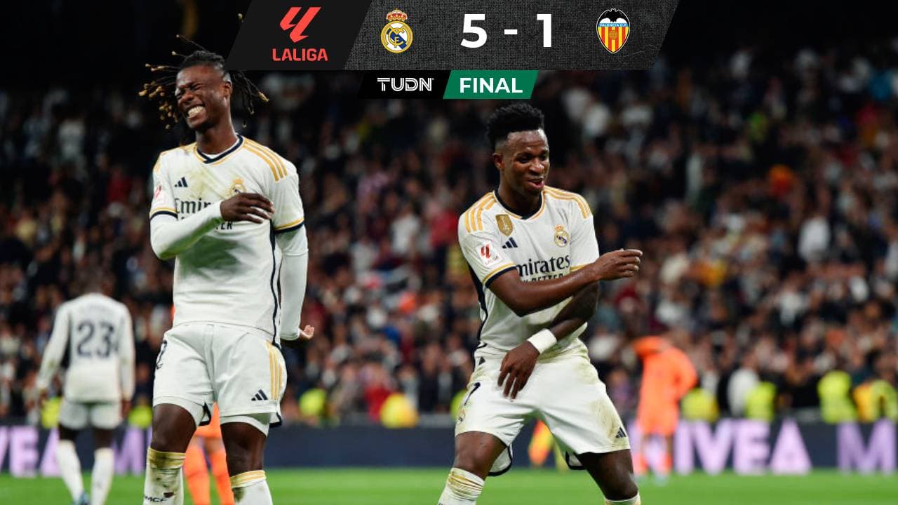 Real Madrid golea al Valencia y sigue segundo en LaLiga