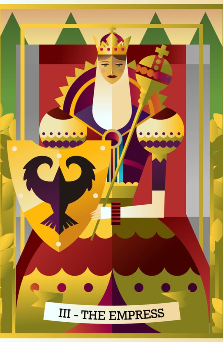 Si la Emperatriz te sale en la posición del futuro o por ejemplo, la del resultado o meta en alguna otra tirada, son buenas noticias porque anticipa un final feliz, como de cuento de hadas. El futuro te depara pura cosa buena, con muchas cualidades y beneficios; quizá riquezas no sólo materiales sino espirituales o encontrar una persona que te ame y aprecie por lo que eres. Riqueza, poder y felicidad.