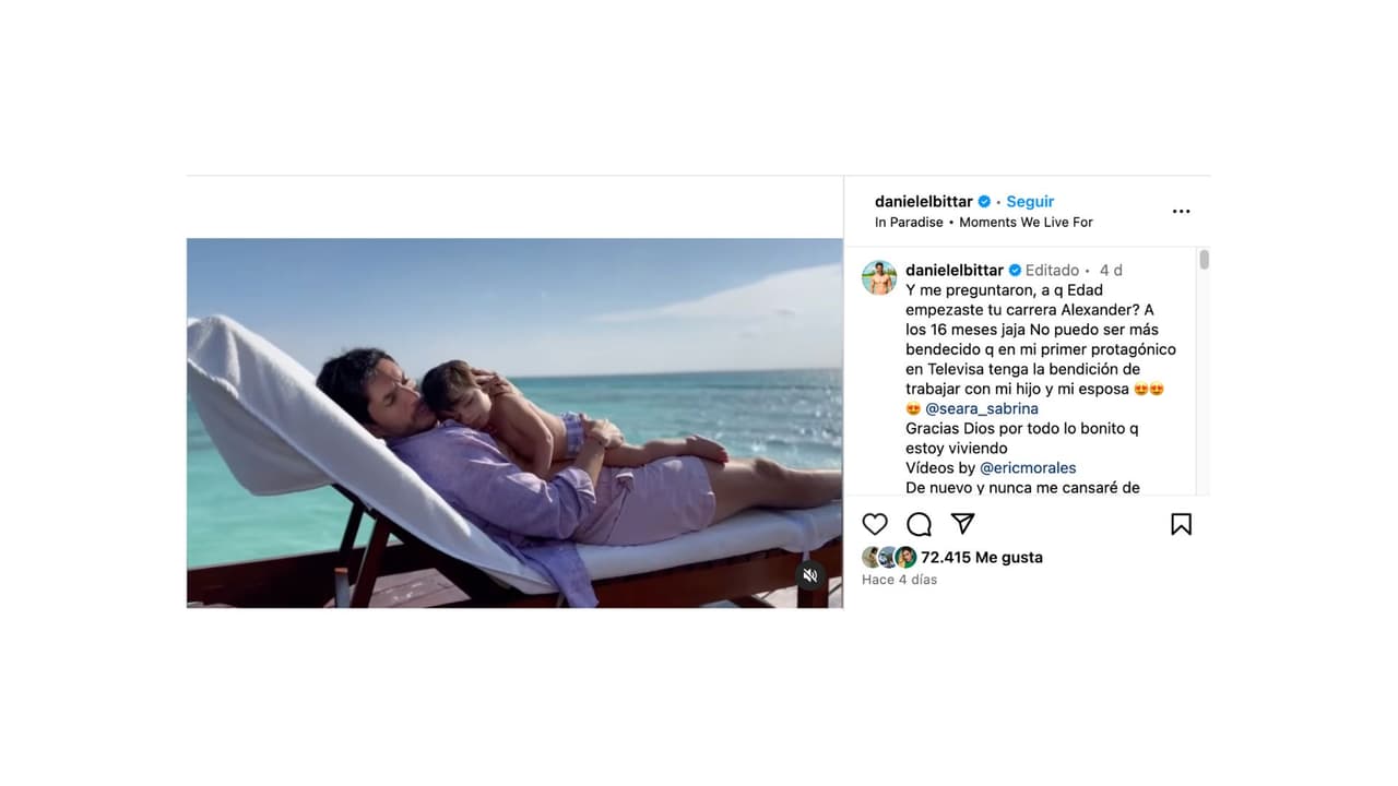 Alexander es el segundo hijo de Daniel Elbittar: tiene 1 año de edad.