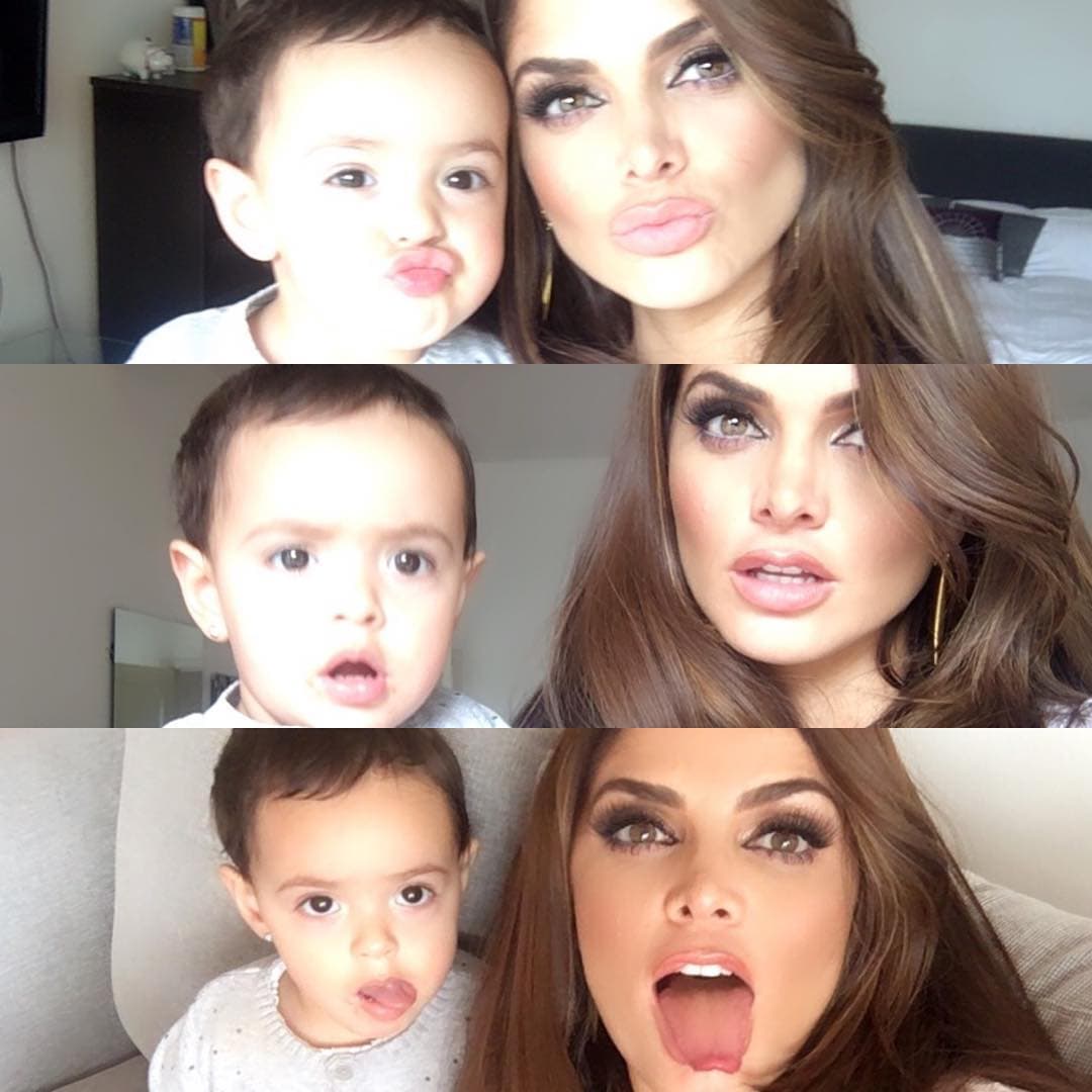 Marisol González se divierte haciendo caritas con su nena.