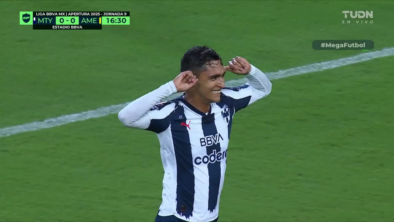 ¡Golazo del Monterrey! Fidel Ambríz aprovecha el rebote y pone el 1-0