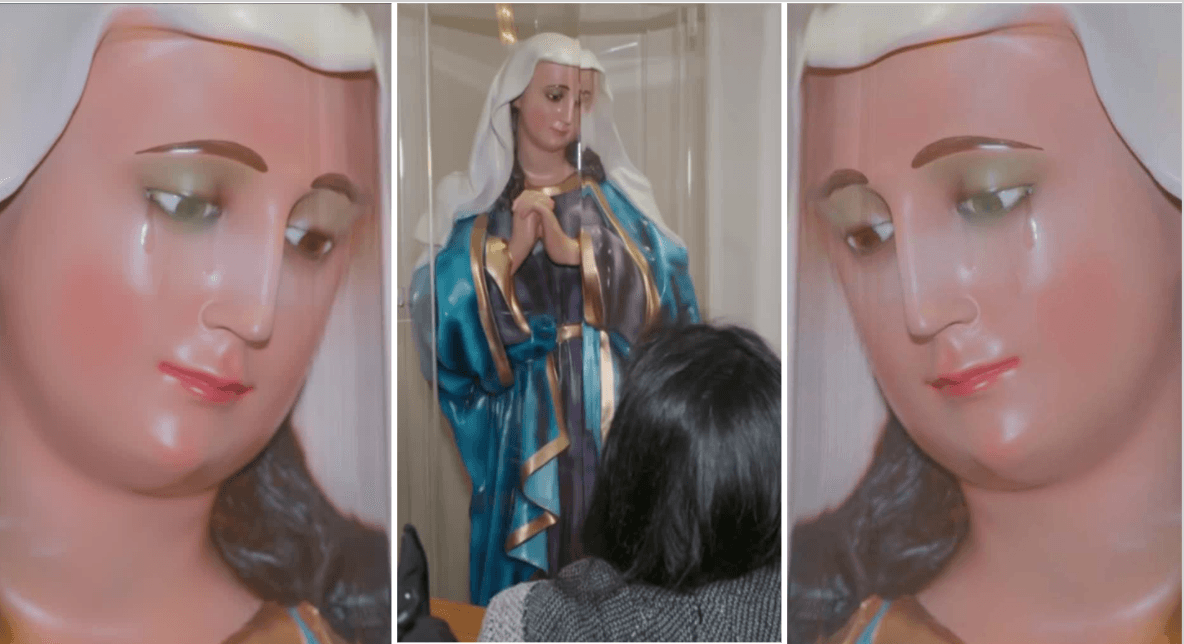 Feligreses católicos aseguran que la imagen de la Virgen María llora en una iglesia de California