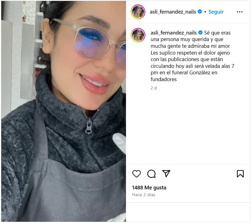 Asli Fernández murió a los 29 años.