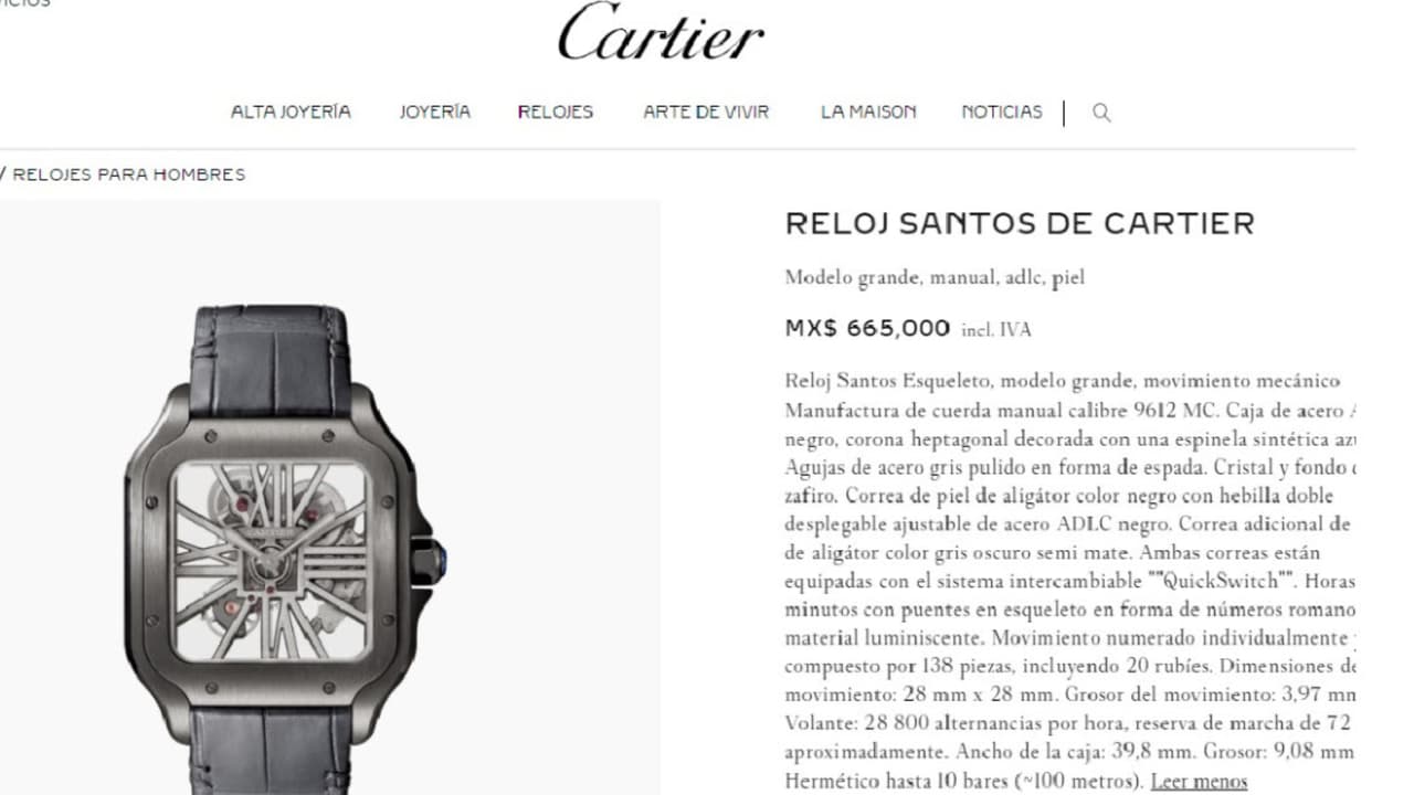 Este es el reloj Cartier que se compró Christian Nodal.
