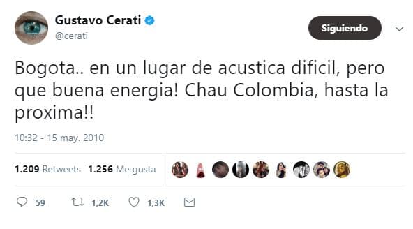 Antes de caer en coma, el cantante emocionado agradecía a la gente que asistió a su concierto en Bogota, Colombia.