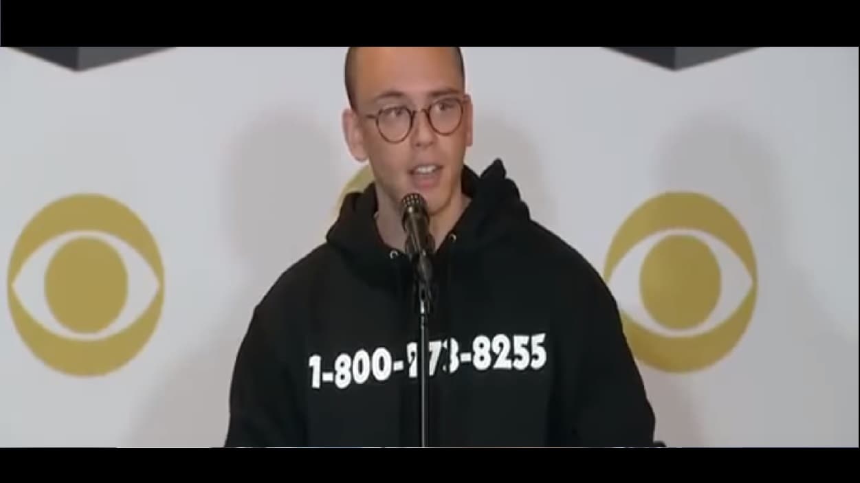 Logic talks Trump in post-Grammy press conference 
