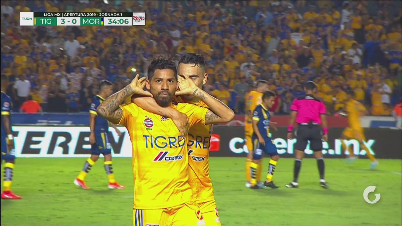 ¡La dupla Aquino-Quiñones genera el 3-0 para Tigres!