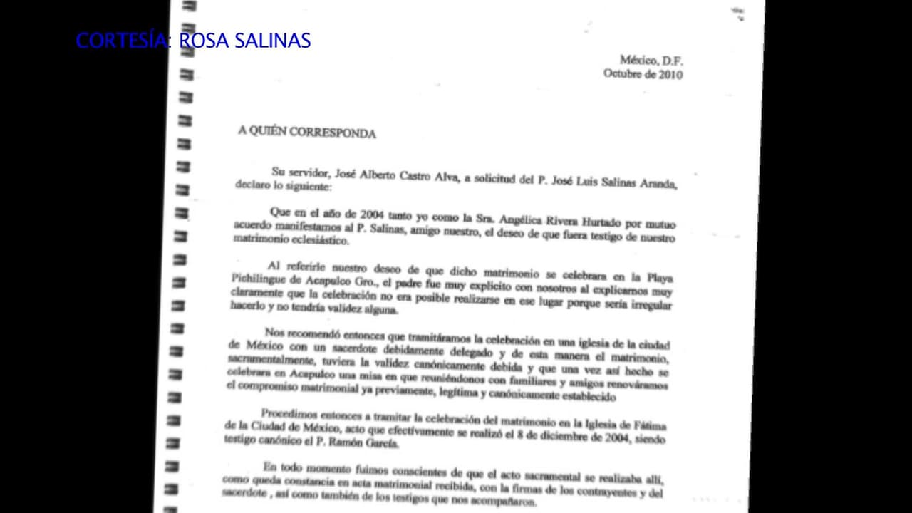 En la carta, el productor narraba detalles de su boda íntima con Angélica Rivera. Además, el sacerdote presentó fotografías del enlace matrimonial que fueron reveladas en 
<a href="https://www.univision.com/shows/despierta-america/fotos-ineditas-de-la-boda-religiosa-de-angelica-rivera-y-el-guero-castro-que-despues-desataron-polemica-video">exclusiva para Despierta América</a>.
<br>