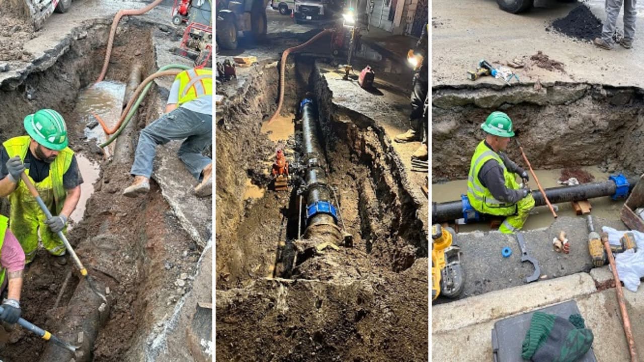 Tardarán hasta 6 semanas en reparar la fuga de agua que causó un socavón en San Francisco