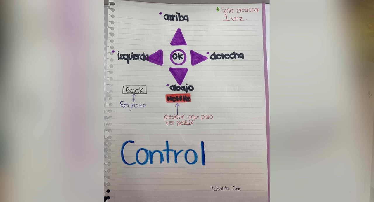 Con el manual busca facilitarle la vida a su abuela, entre otras cosas, incluye el uso del control remoto para la televisión.