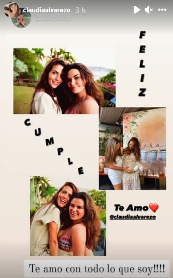 "
<b>Te amo con todo lo que soy</b>", expresó Claudia Álvarez junto a la dedicatoria de la jovencita de 18 años.