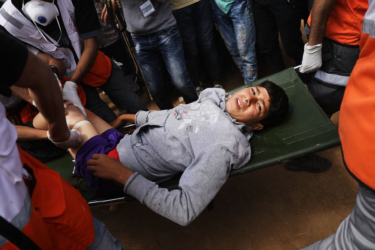 Las protestas que coincidieron con la inauguración dejaron al menos 55 manifestantes muertos y cerca de 1,200 heridos, según anunció el Ministerio de Salud palestino en Gaza.