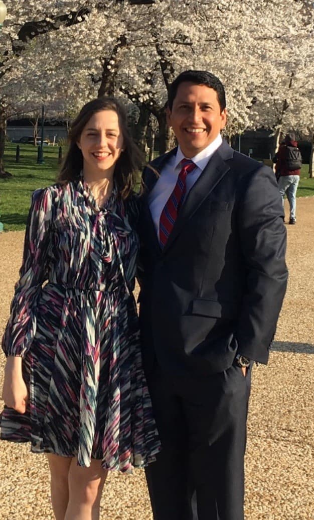 Alirio Rafael Zambrano with his niece Alejandra Zambrana seeking political support for the Citgo 6 in Washington DC.