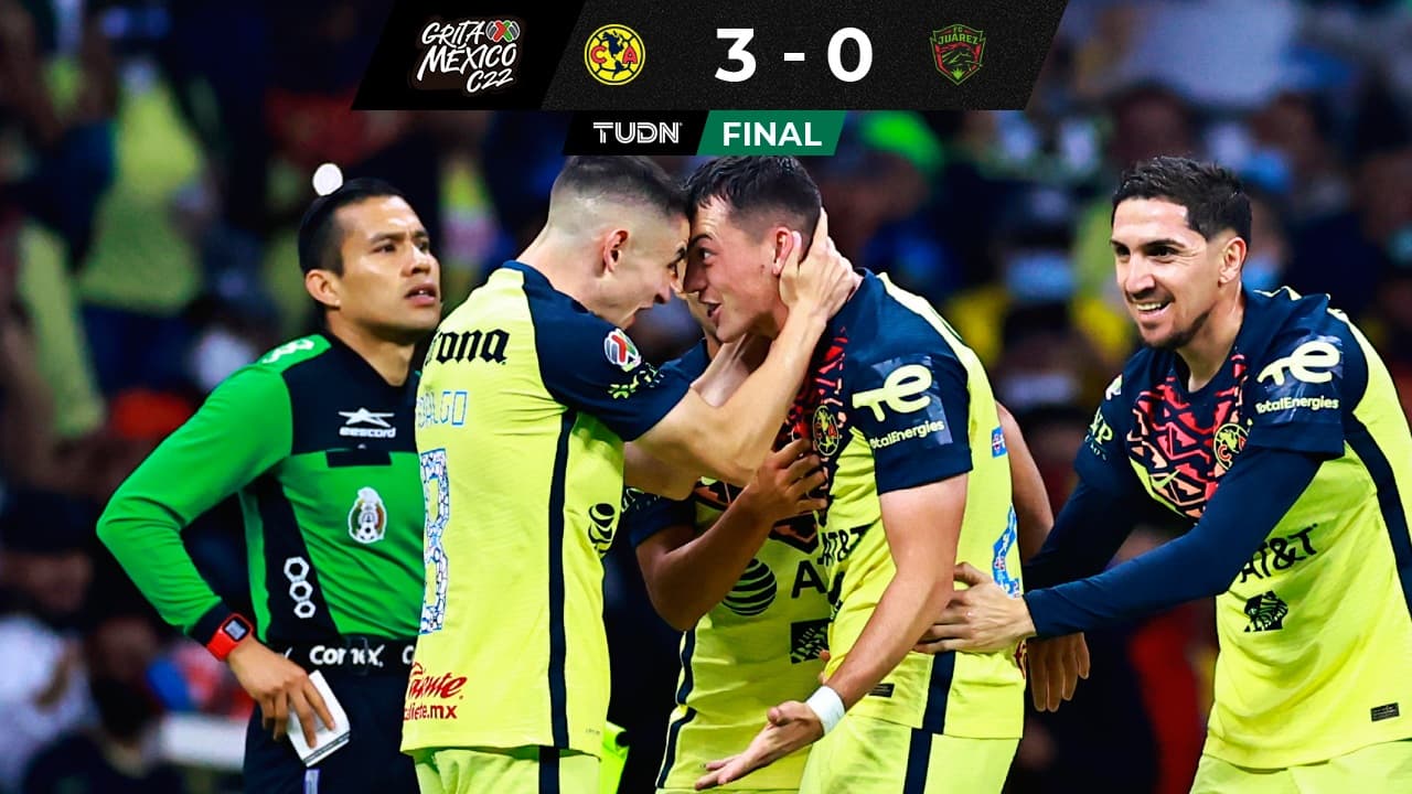 Viñas celebró su golazo con todos sus compañeros y el América vuela hacia la zona de Repechaje de la Liga MX.