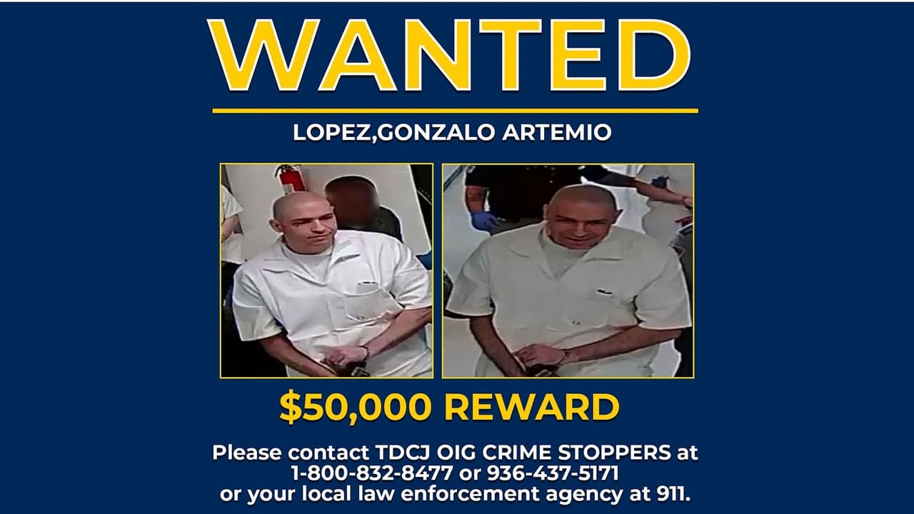 López fue añadido a la lista de los 10 fugitivos más buscados en Texas por el Departamento de Seguridad Pública del Estado. Estas son las últimas fotografías del reo cuando estaba en prisión.