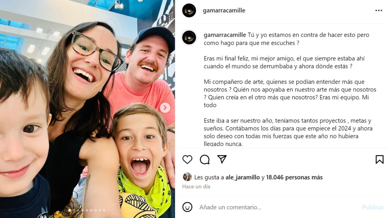 Camille Gamarra, la ahora viuda de Diego Gallardo, publicó este mensaje en el que se hace desgarradores cuestionamientos tras la repentina muerte del cantante.