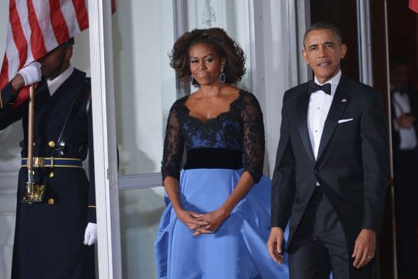 Aquí vemos otro de los elegantes modelitos de la primera dama de EEUU.