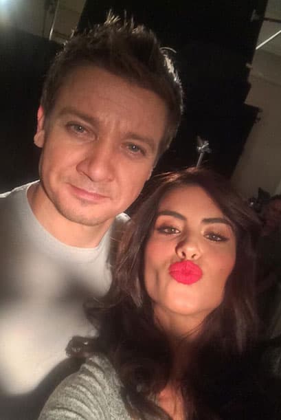 Aquí con Jeremy Renner, también estrella de 'The Avengers'.