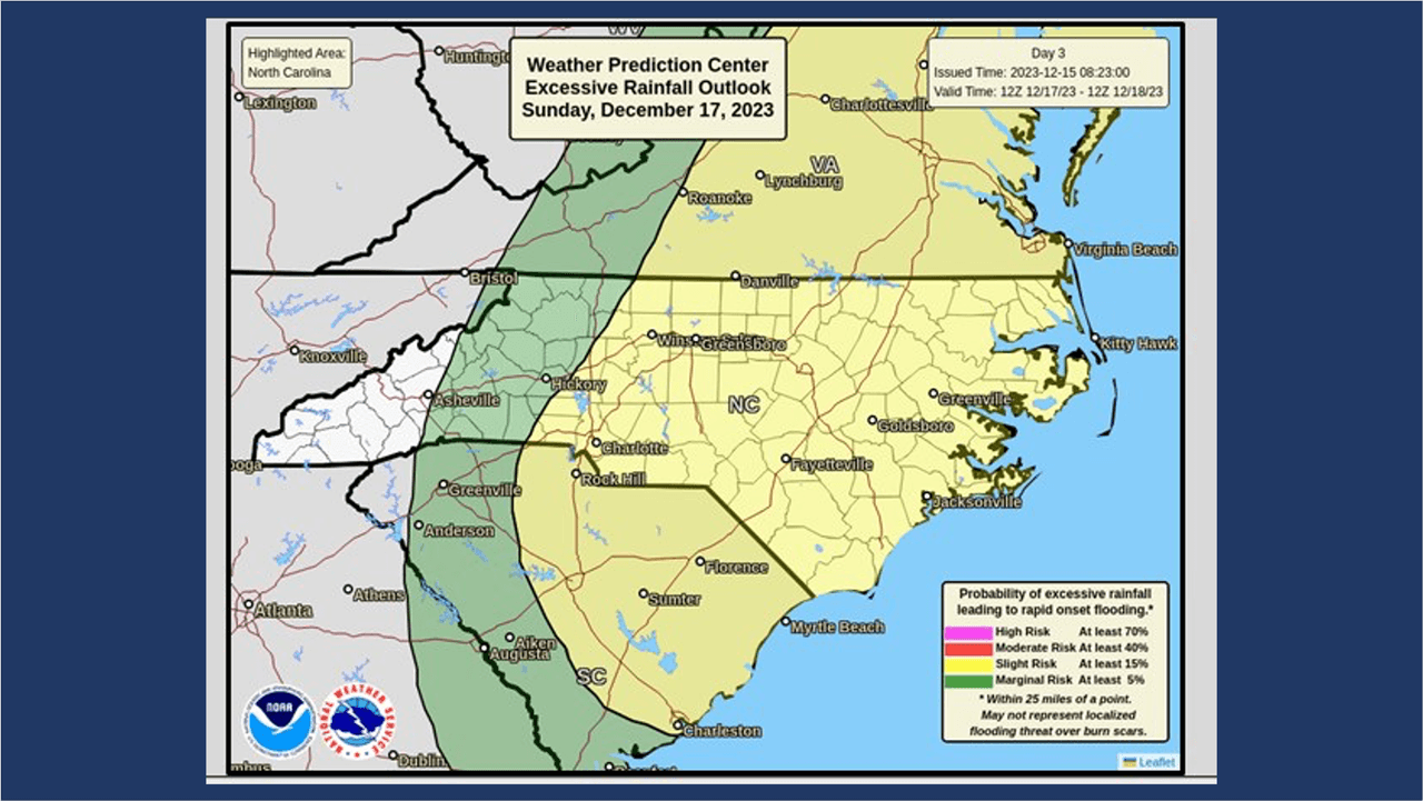 Cuatro mapas que explican lo que se espera del tiempo severo en Carolina del Norte