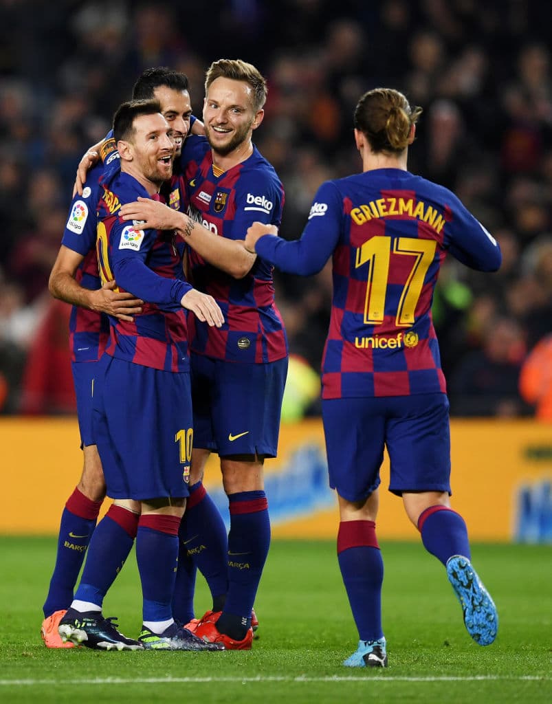 Con goles de Antoine Griezmann, luis Suárez y triplete de Lionel Messi, Barcelona golea 5-2 en casa al Mallorca.