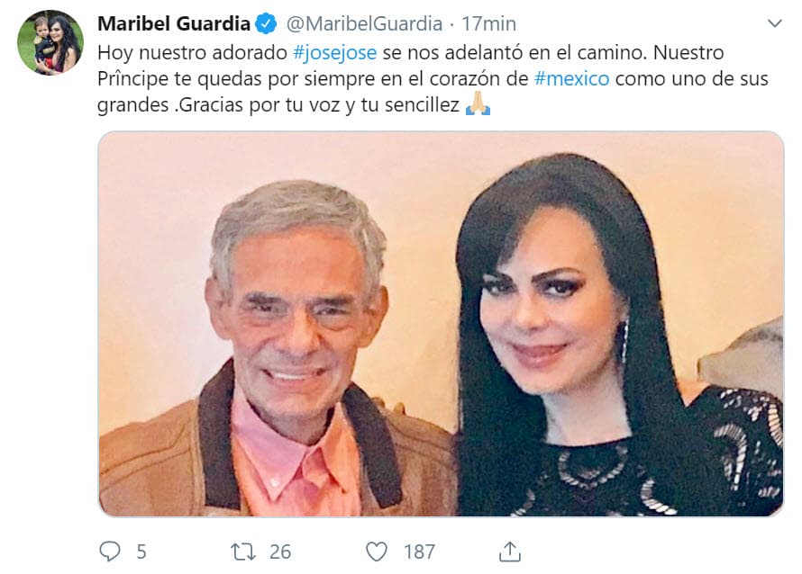 Maribel Guardia es otra de las famosas que recordarán su legado, pues era su fan.
