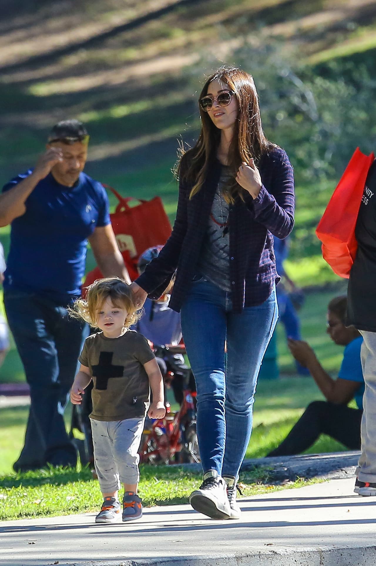 La actriz se mostraba muy feliz de tener a su familia reunida tras algunos meses de que la pareja anunciara su separación.