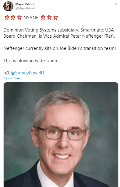 Captura de pantalla de Twitter tomada el 16 de noviembre de 2020.