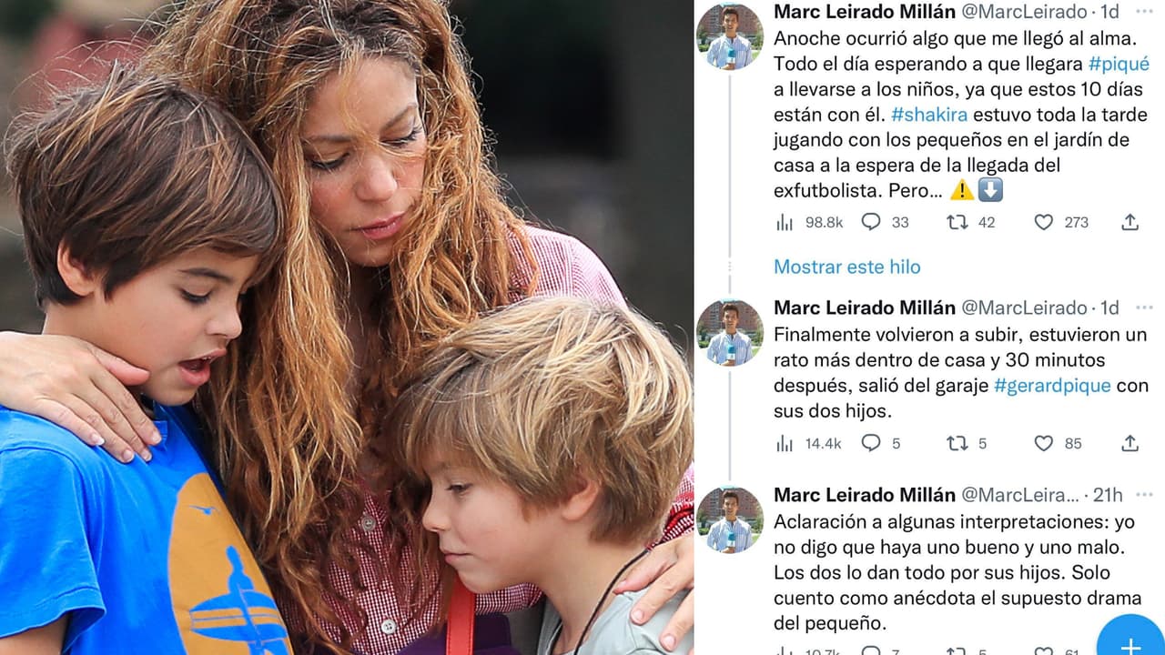 Marc Leirado Millán, de la cadena Telecinco de España, narró el supuesto drama de la despedida de Shakira y sus hijos antes de irse con Piqué.
