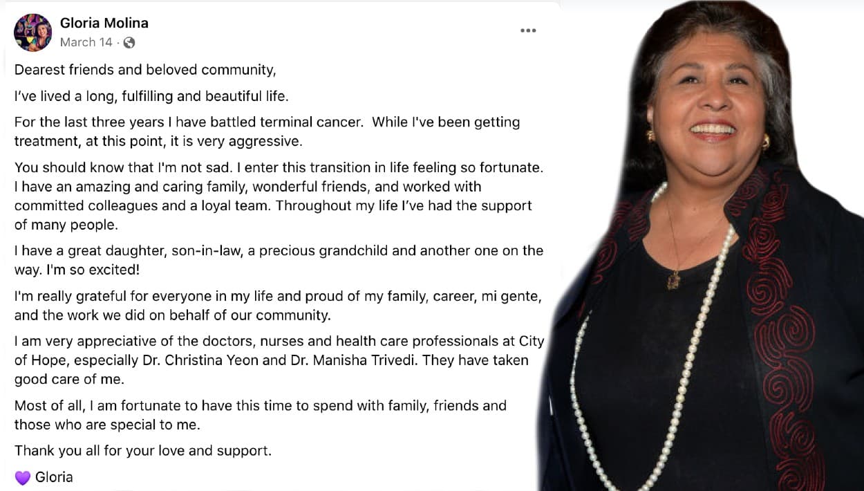 Este es el último mensaje que dedicó Gloria Medina a sus amigos y a su "amada comunidad".