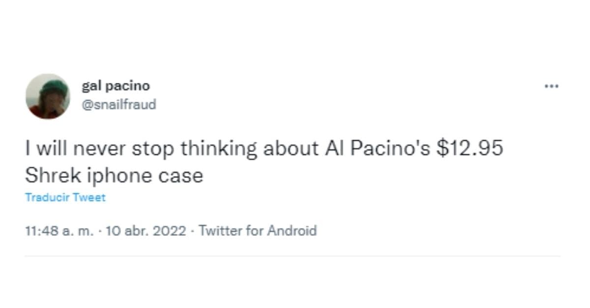 usuario reacciona al costro de la funda de Al Pacino