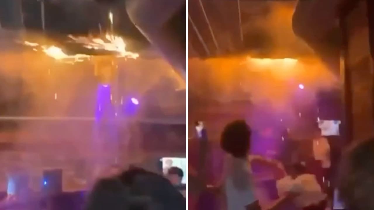 El momento en que inicia el incendio en un bar de los Alpes suizos que dejó más de 40 muertos