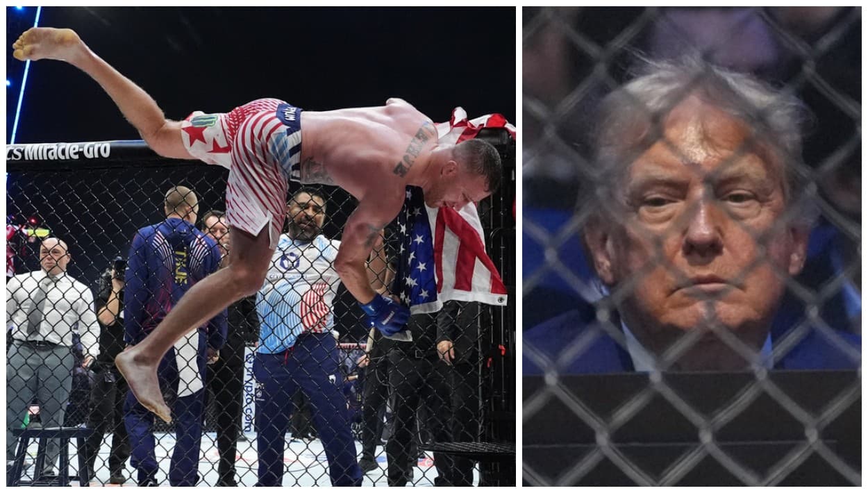 Pensativo, 
<b>el presidente Donald Trump</b> celebró 
<b>su cumpleaños 80</b> el domingo, 14 de junio, con el evento coestelar de
<b> UFC, Freedom 250,</b> en el Jardín Sur de la Casa Blanca. Al amanecer del lunes, 15 de junio, 
<b>subió al Air Force One</b> rumbo a 
<b>Evian-les-Bains, en los Alpes franceses</b>, para la 
<b><a href="https://www.univision.com/noticias/mundo/ultimas-noticias-guerra-en-iran-ejercito-israeli-ataca-los-suburbios-de-beirut-en-visperas-de-esperado-acuerdo-entre-eeuu-e-iran" target="_blank">firma de la paz con Irán</a></b>.