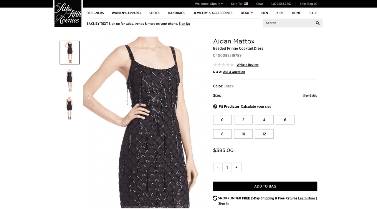 El vestido negro de brillantes de Aidan Mattox que llevaba la conductora de televisión esa mañana.