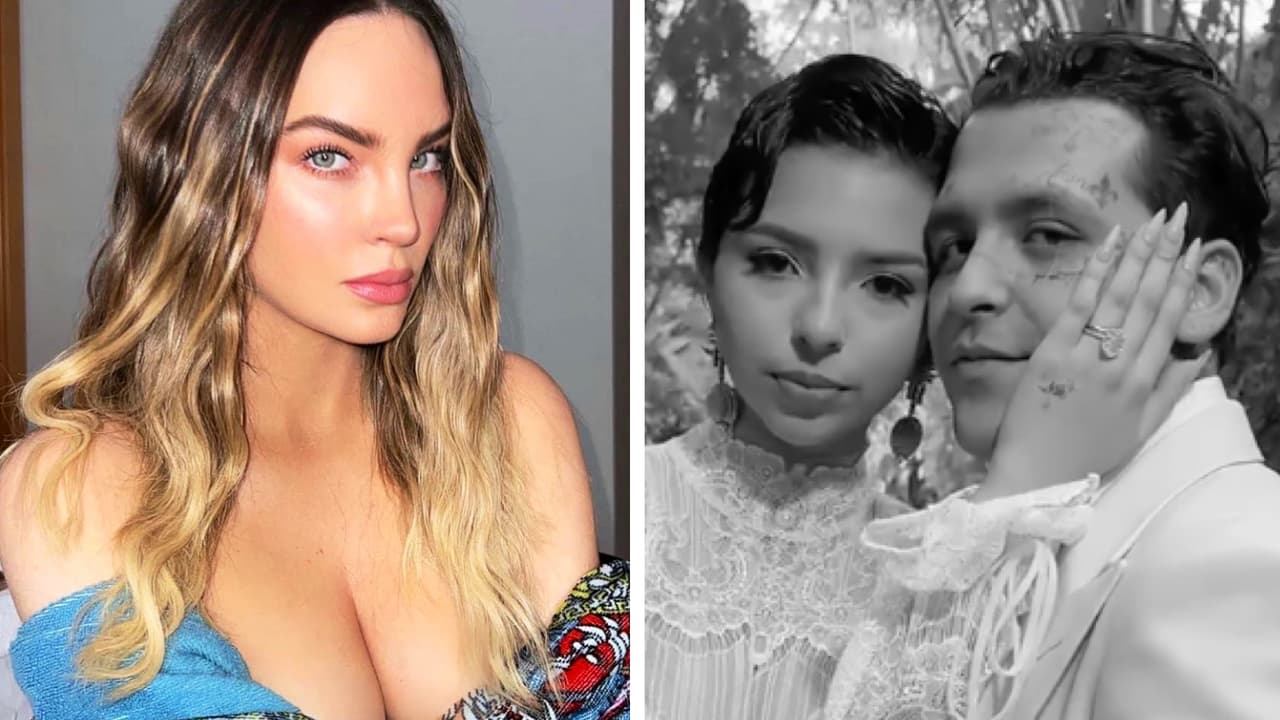 Belinda reacciona así cuando le hablan de “los patanes” tras boda de Nodal con Ángela Aguilar 