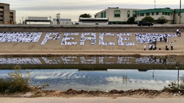 En la frontera de Ciudad Juárez, México, en contra de la violencia.