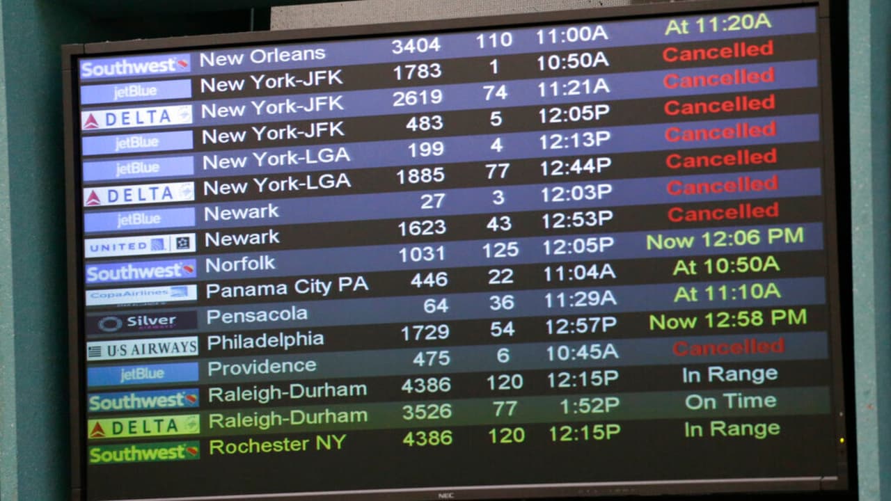 Tormenta invernal retrasa 169 vuelos y cancela 45 en Orlando, afecta conexiones a Texas y Nueva Orleans