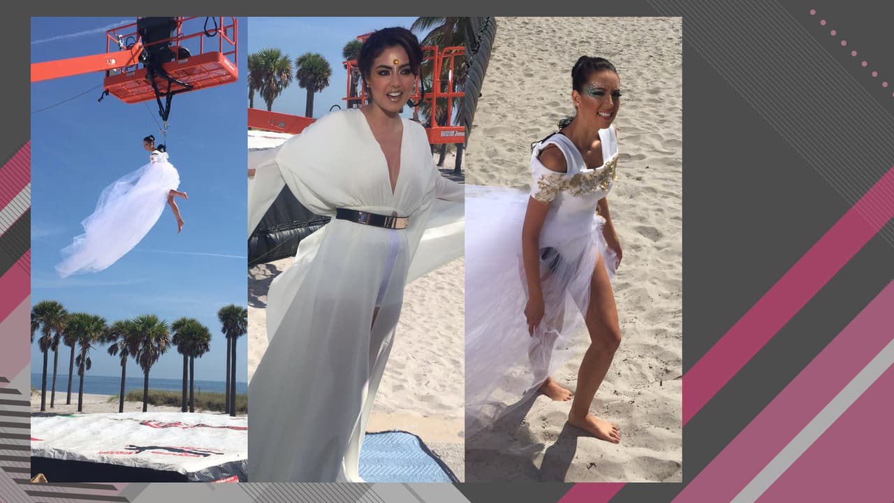 Disfruta las mejores fotos detrás de cámara del difícil reto que enfrentaron las bellas a 20 pies de altura.