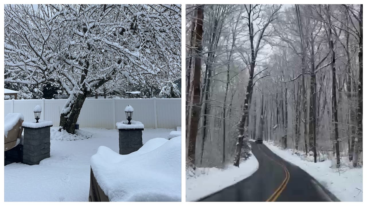 Así luce el área tri estatal tras la nevada de este sábado