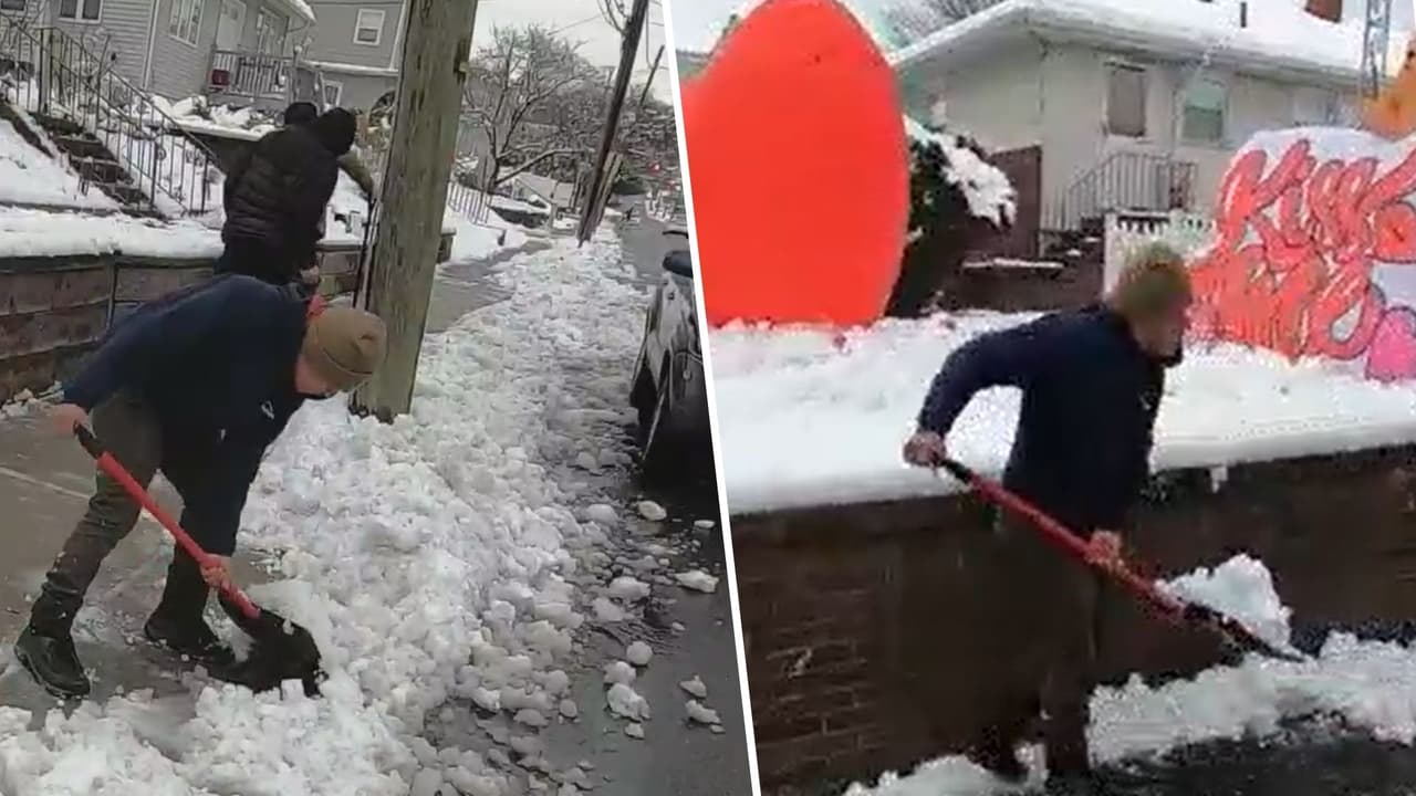 “La nieve es una bendición”: Hispanos aprovechan histórica nevada para ganar un 'extra' al palear nieve de casas