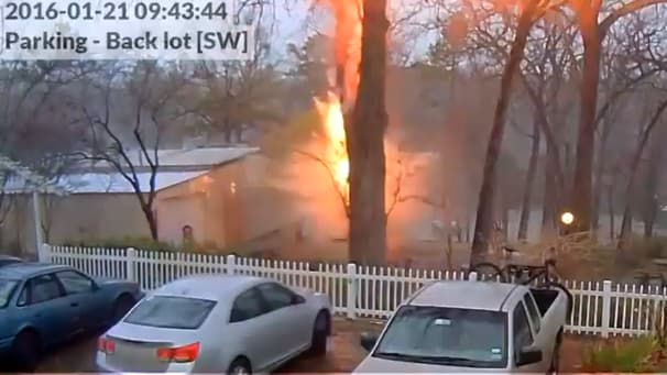 Rayo impacta un árbol en escuela texana