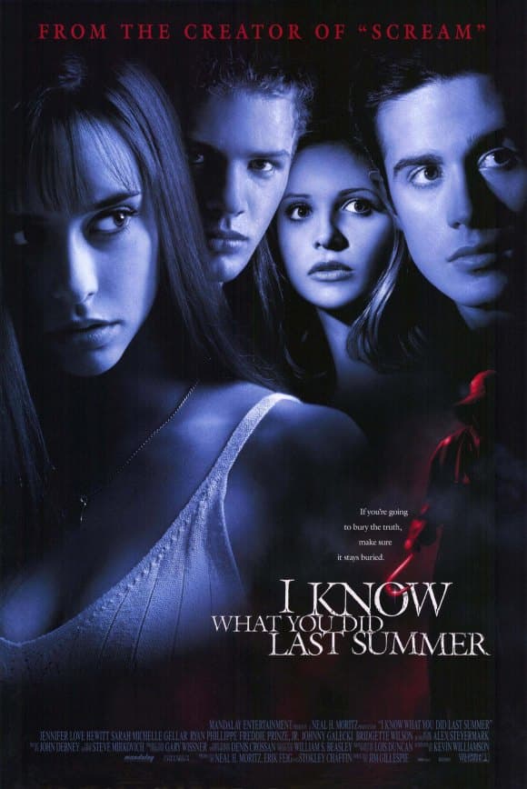 I Know What You Did Last SummerFecha de estreno: octubre 17 de 1997Director: Jim GillespieElenco: Jennifer Love Hewitt, Sarah Michelle Gellar, Anne Heche