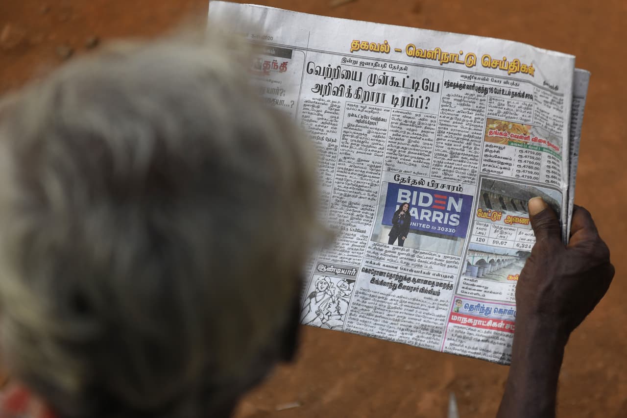 El domingo, los periódicos elogiaron la victoria demócrata en sus portadas. Harris "hace historia" como la primera vicepresidenta electa de ascendencia india, decía The Sunday Express, junto al titular "Por fin".
<br>