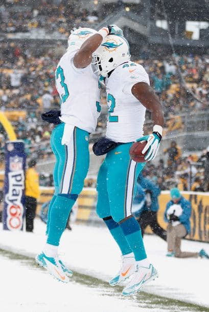 Los fanáticos de los Dolphins ya no hablan de la controversia Incognito/Martin, ni si Ireland o Philbin estarán con el equipo en el 2014, sino que pasan horas calculando… ¡porque tenemos chance de ir a los playoffs! Al principio de la temporada, y sobre todo, después de perder -casi deshonrosamente- contra Tampa Bay y Buffalo, los comentarios sobre Miami eran negativos. Qué si las novatadas, qué si Tannenhill, qué si el running game, qué si la línea ofensiva, que si… qué se yo… Pero ahora, las cosas han cambiado y solo se mencionan las posibilidades que tenemos de jugar en enero. ¡Ay, bendito! Bueno, después de este encontronazo con los portadores de las terribles toallas amarillas, donde salimos vencedores … por media pulgada… 34-28, ya todo me parece posible. Arriba Tannenhill (20 de 33, para 200 yds); arriba Wake and Odrich; arriba Thomas (105 yds, un TD en 16 acarreos); arriba Clay con sus dos TD y arriba Philbin, que mantiene el invicto en la revisión de las jugadas (obtuvo el cambio de “incomplete pass” a TD de Hartline). ¡Arriba, Dolphins, seguimos cuesta arriba!