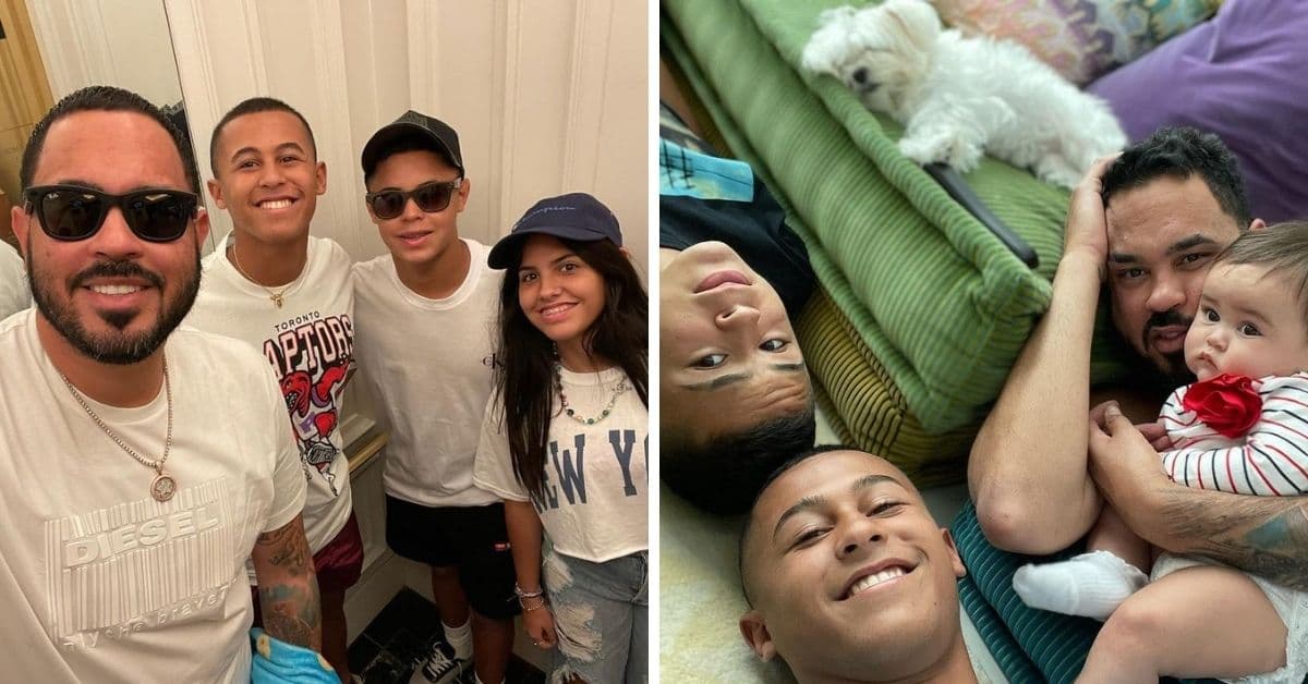 Los mayores son Mia (17 años) y Rafael (16), que tuvo con Eileen Michell Pagan. 
<br>