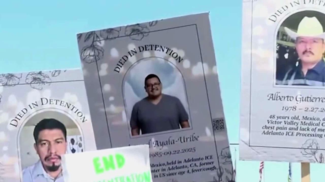 Activistas protestan por abusos y discriminación en centro de detención de ICE en Adelanto, California