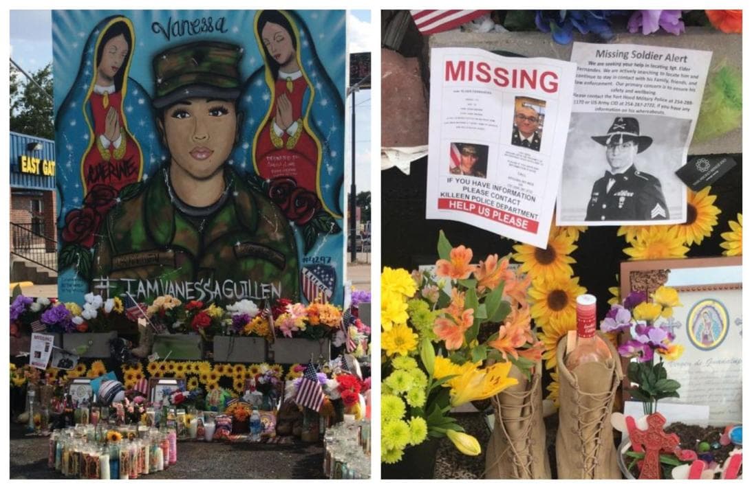 El mural fue creado para honrar la memoria de Vanessa Guillén y los soldados que han muerto en la base militar Fort Hood.