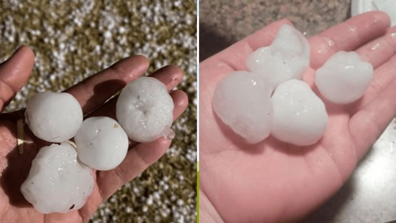 Fuertes tormentas acompañadas de granizo grande azotaron el área de Dallas-Fort Worth este lunes por la noche.
<br>