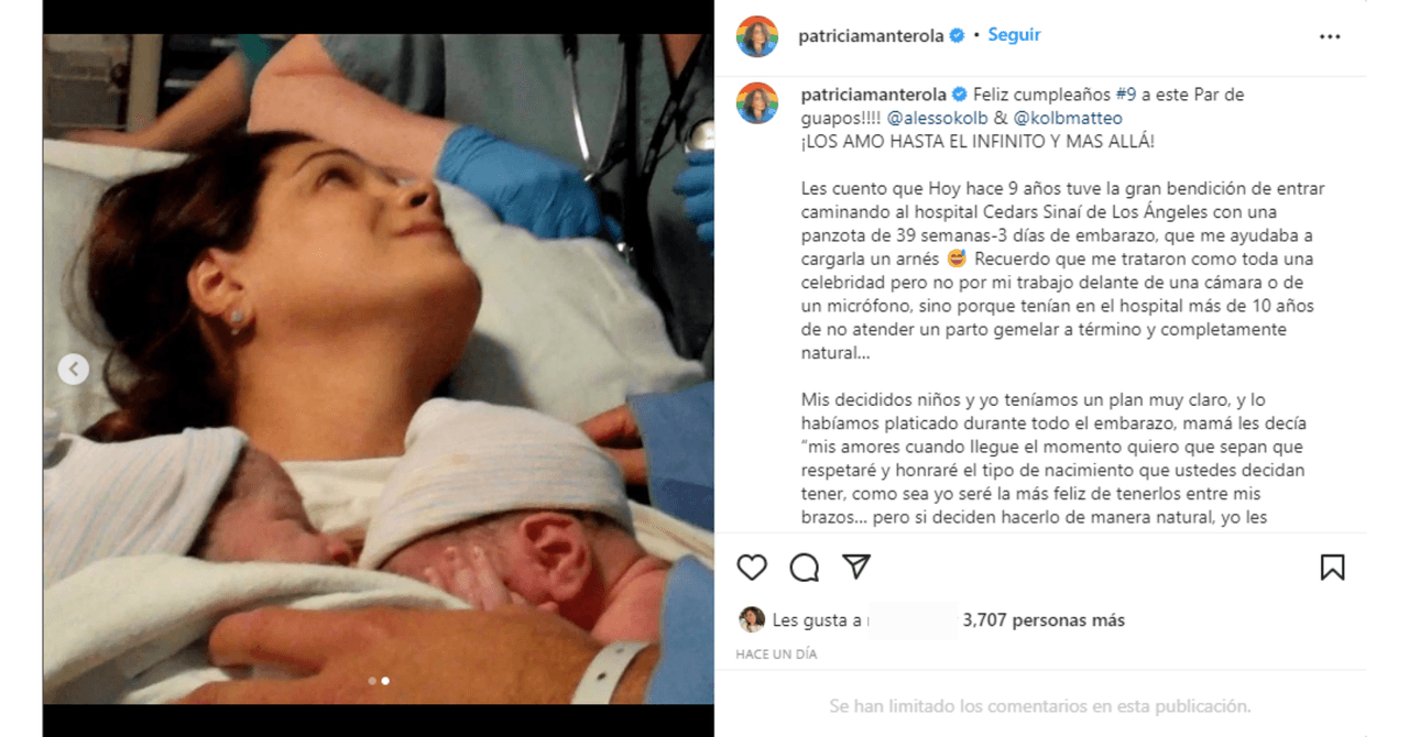 Paty Manterola con sus mellizos